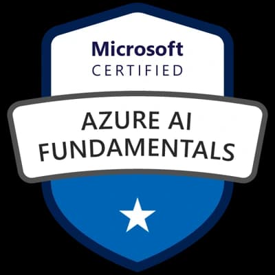 Microsoft Certified: Azure AI Fundamentals Fundamentals badge